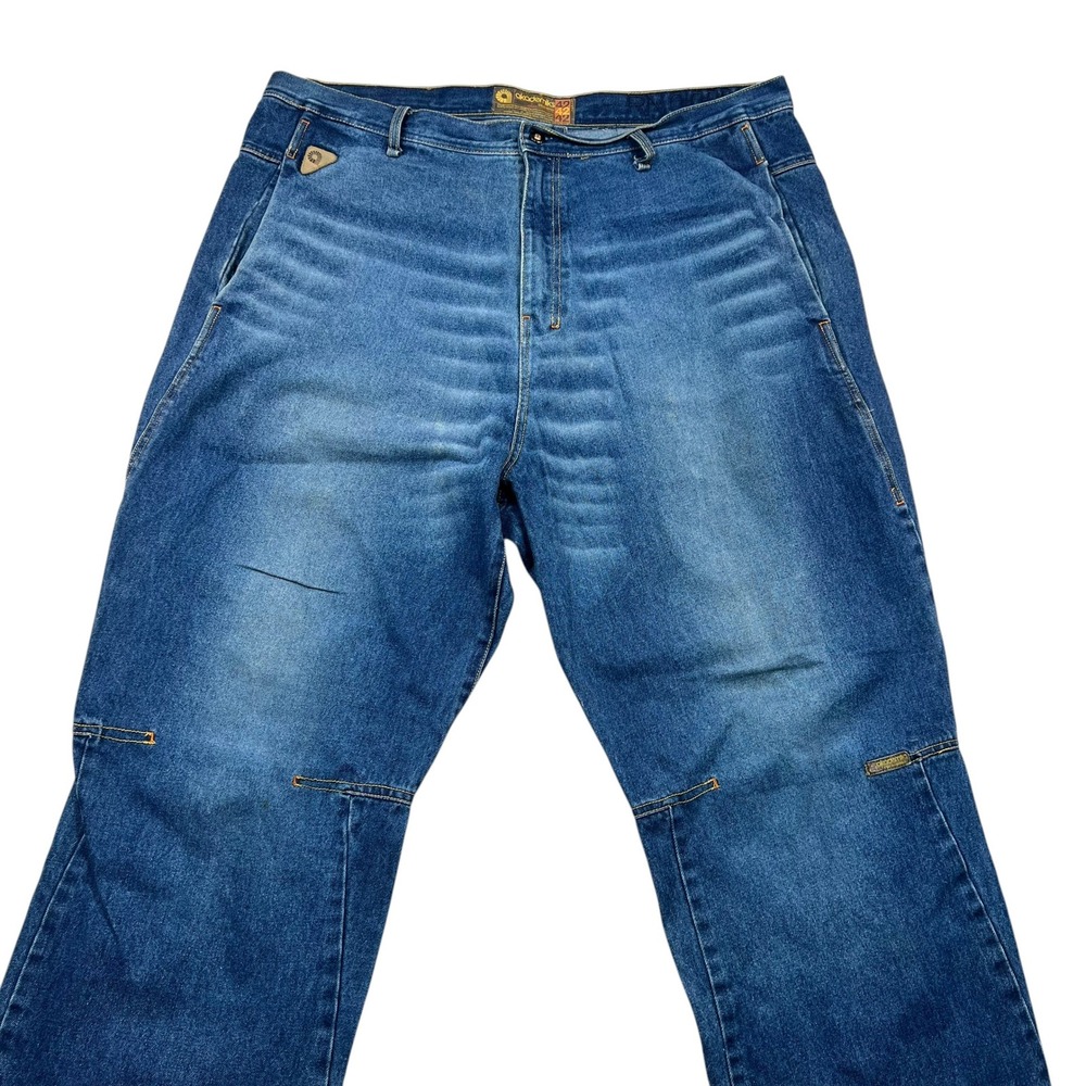 Akademiks Jeans Men 42 Blue Baggy Loose Fit Y2K Streetwear Raw Denim Hip Hop